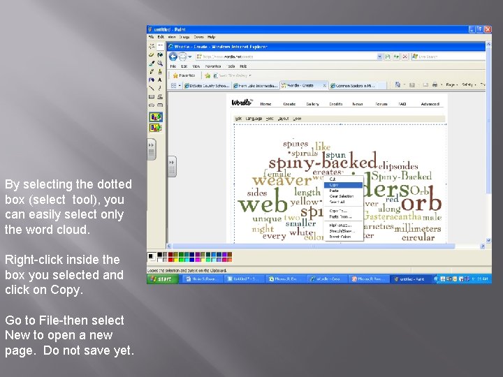By selecting the dotted box (select tool), you can easily select only the word