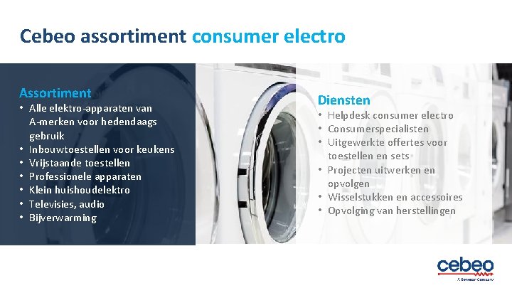 Cebeo assortiment consumer electro Assortiment • Alle elektro-apparaten van A-merken voor hedendaags gebruik •