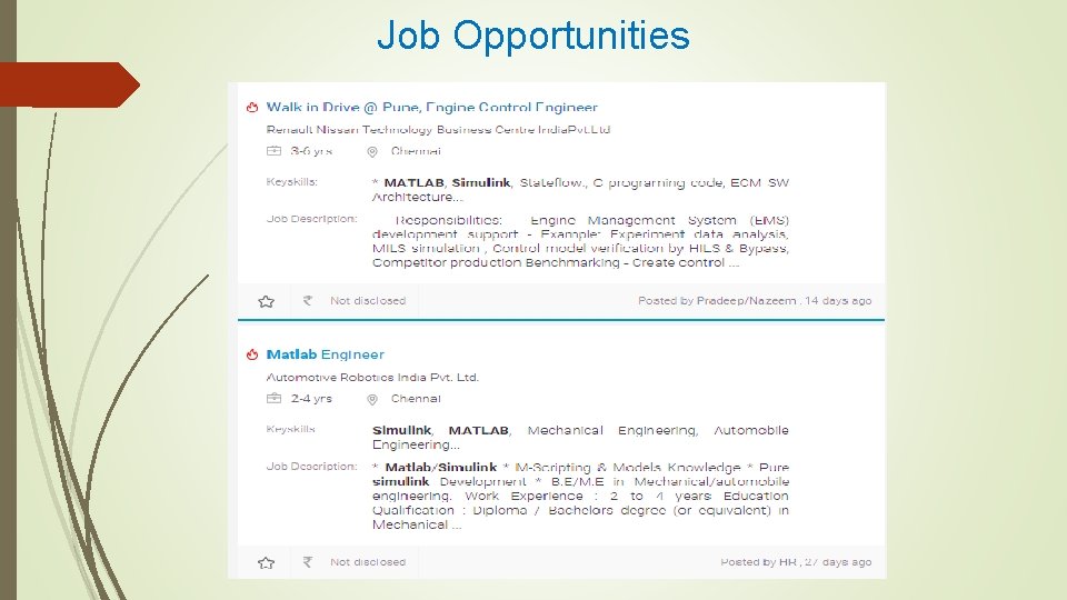 Job Opportunities 