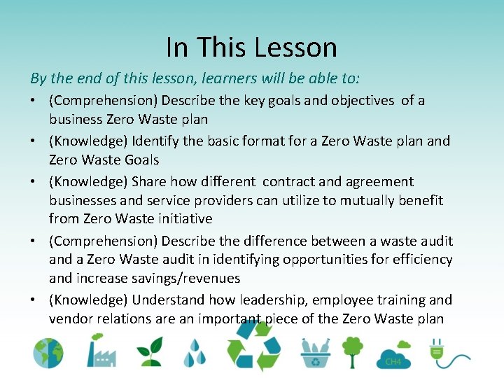 In This Lesson By the end of this lesson, learners will be able to: