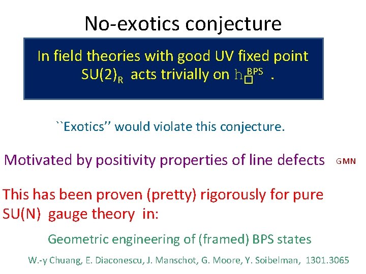 No-exotics conjecture In field theories with good UV fixed point SU(2)R acts trivially on