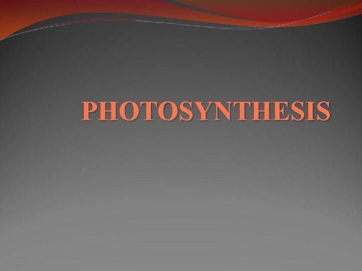 PHOTOSYNTHESIS 