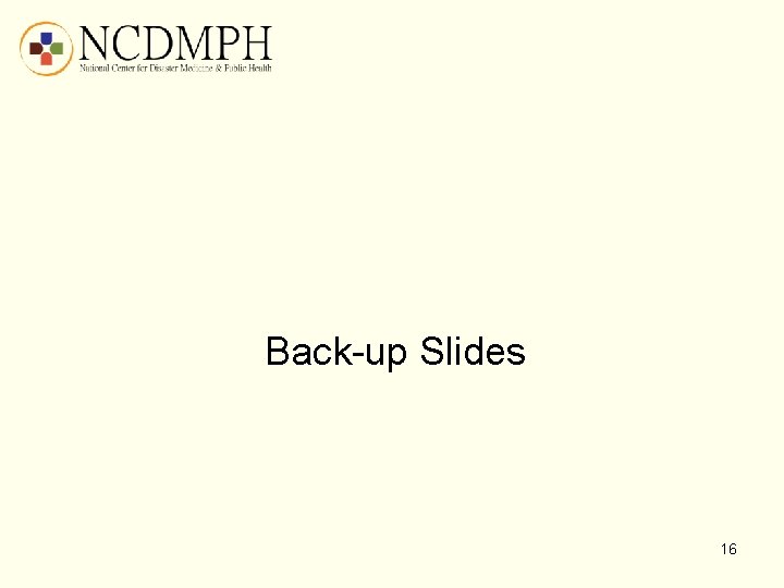 Back-up Slides 16 