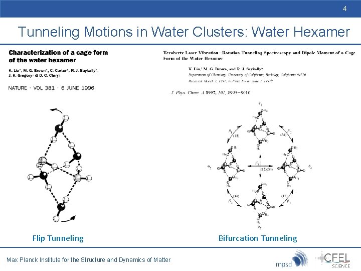 4 Tunneling Motions in Water Clusters: Water Hexamer Flip Tunneling Max Planck Institute for