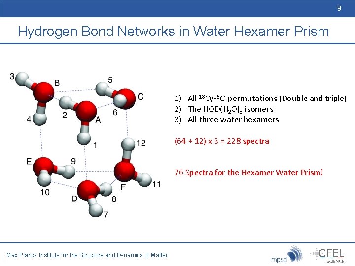 9 Hydrogen Bond Networks in Water Hexamer Prism 1) All 18 O/16 O permutations