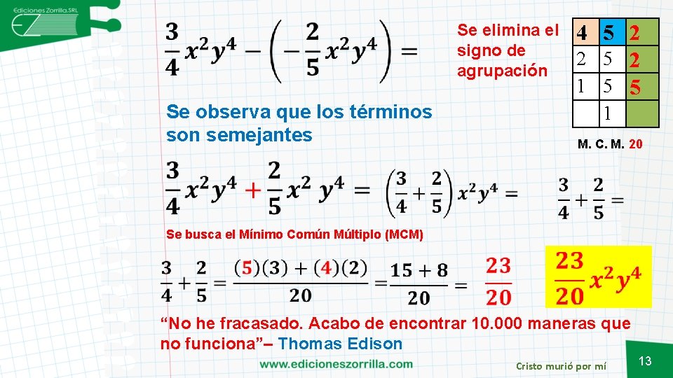  Se elimina el 4 5 signo de 2 5 agrupación 2 2 1