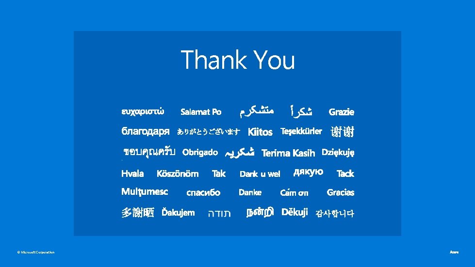 Thank You © Microsoft Corporation 