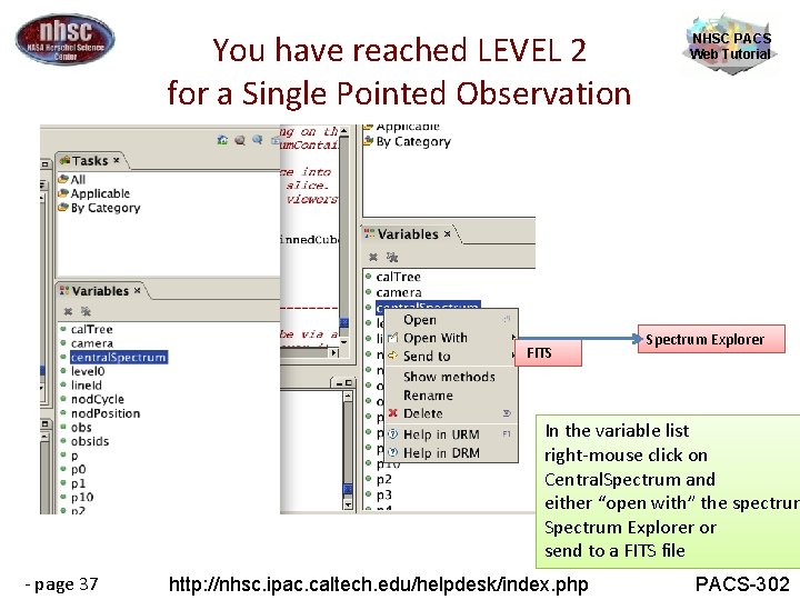 You have reached LEVEL 2 for a Single Pointed Observation FITS NHSC PACS Web