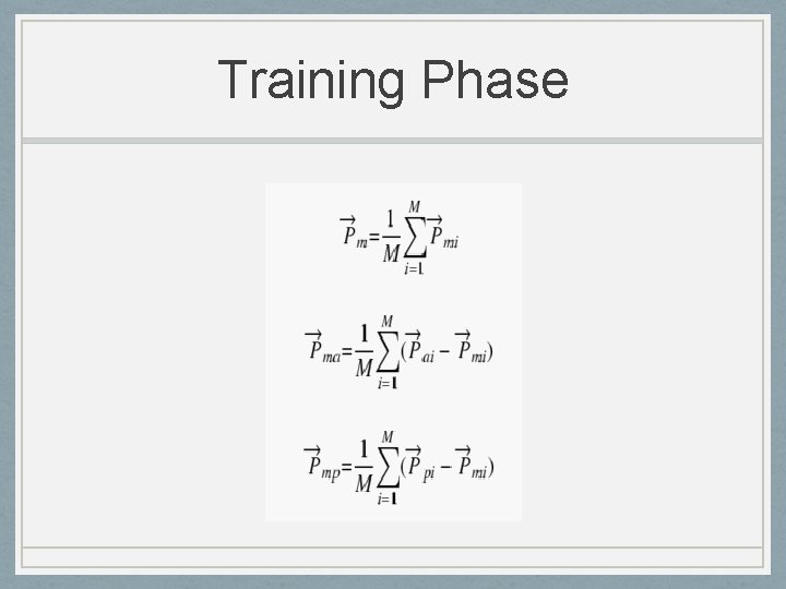 Training Phase 
