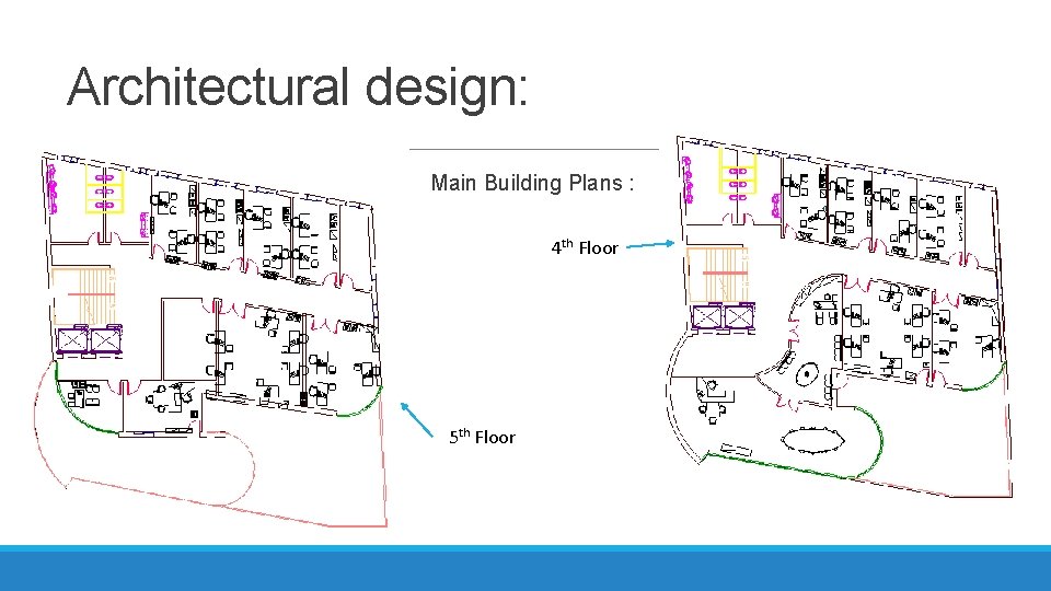 Architectural design: Main Building Plans : 4 th Floor 5 th Floor 