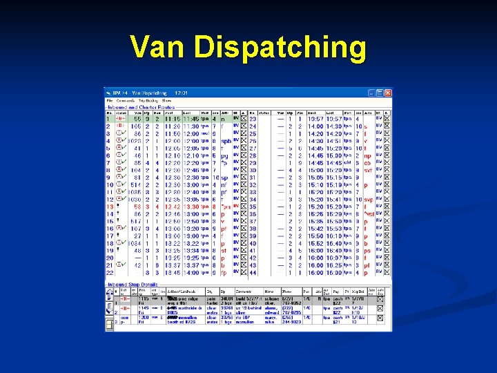 Van Dispatching 