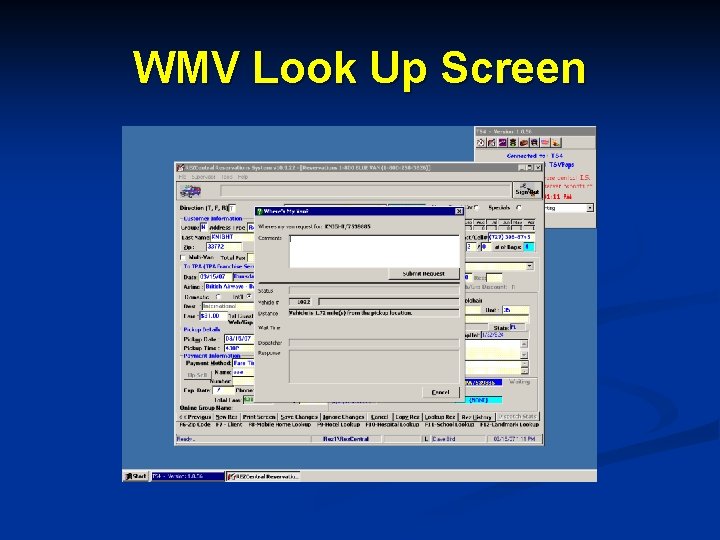 WMV Look Up Screen 