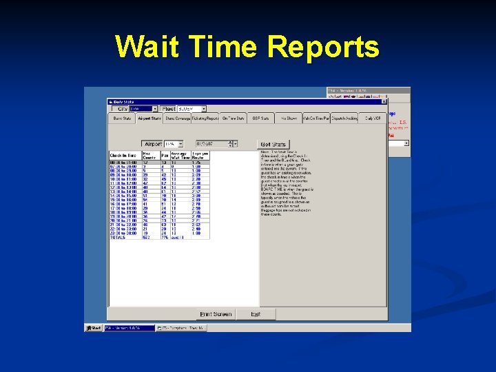 Wait Time Reports 