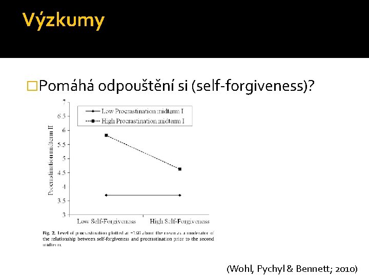 Výzkumy �Pomáhá odpouštění si (self-forgiveness)? (Wohl, Pychyl & Bennett; 2010) 