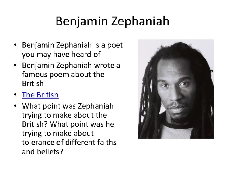 Benjamin Zephaniah • Benjamin Zephaniah is a poet you may have heard of •