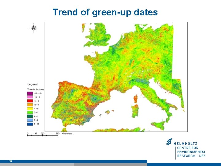 Trend of green-up dates 19 