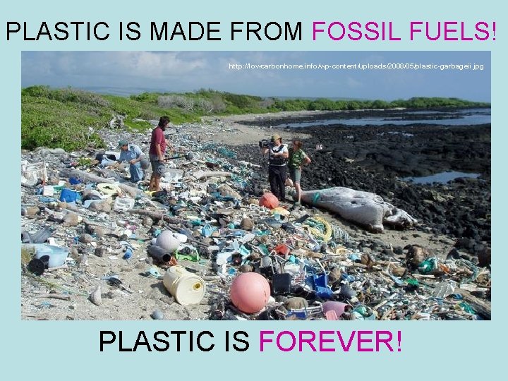 PLASTIC IS MADE FROM FOSSIL FUELS! http: //lowcarbonhome. info/wp-content/uploads/2008/05/plastic-garbageii. jpg PLASTIC IS FOREVER! 