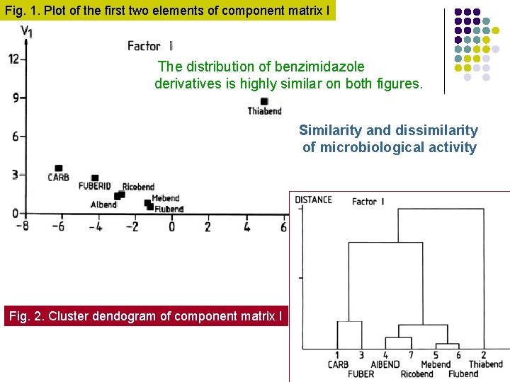 Fig. 1. Plot of the first two elements of component matrix I The distribution