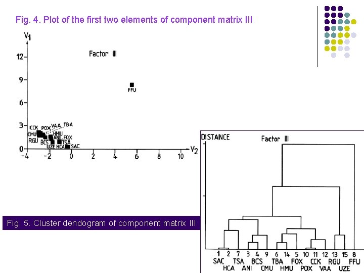 Fig. 4. Plot of the first two elements of component matrix III Fig. 5.