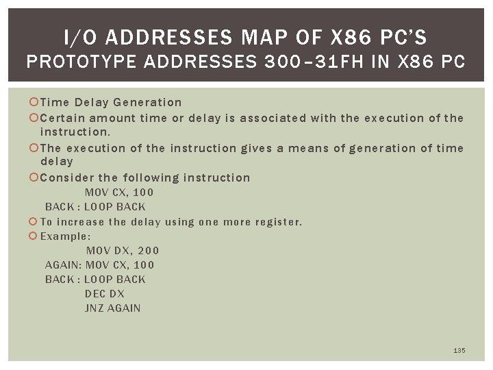 I/O ADDRESSES MAP OF X 86 PC’S PROTOTYPE ADDRESSES 300– 31 FH IN X