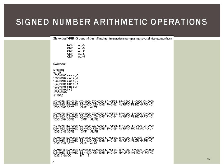 SIGNED NUMBER ARITHMETIC OPERATIONS 37 