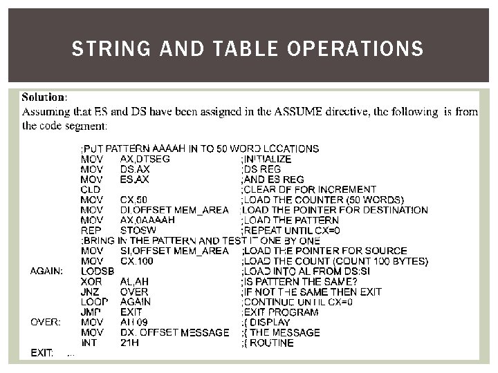 STRING AND TABLE OPERATIONS 53 