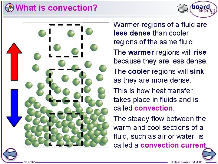 What is convection? Warmer regions of a fluid are less dense than cooler regions