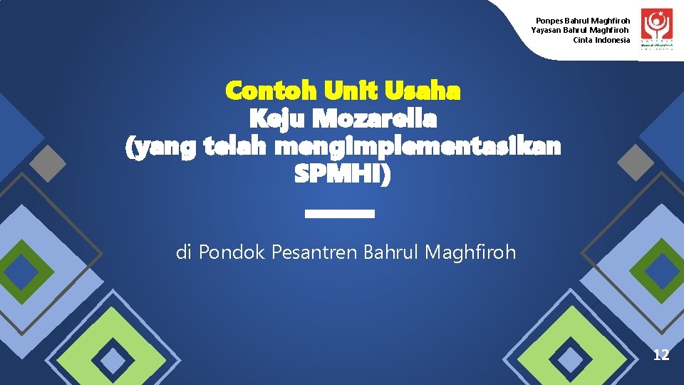 Ponpes Bahrul Maghfiroh Yayasan Bahrul Maghfiroh Cinta Indonesia Contoh Unit Usaha Keju Mozarella (yang