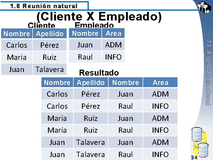 1. 8 Reunión natural (Cliente X Empleado) Cliente Nombre Apellido Nombre Area Juan Raul