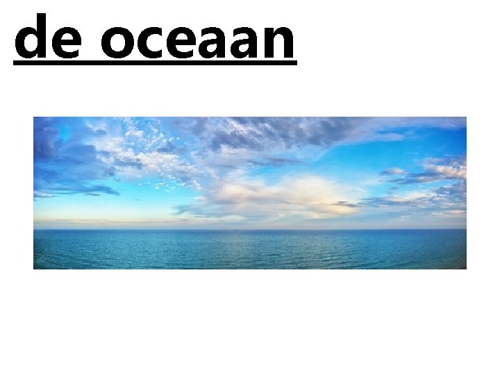 de oceaan 