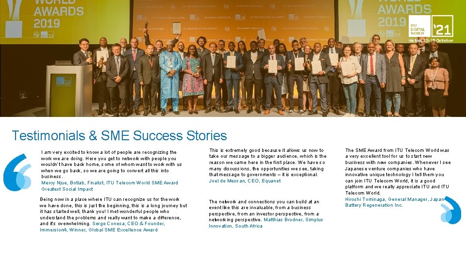 Testimonials & SME Success Stories I am very excited to know a lot of