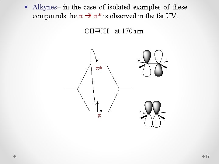 § Alkynes– in the case of isolated examples of these compounds the * is