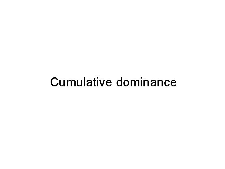 Cumulative dominance 