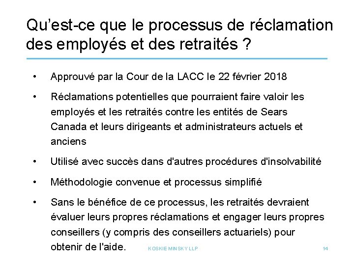 Qu’est-ce que le processus de réclamation des employés et des retraités ? • Approuvé