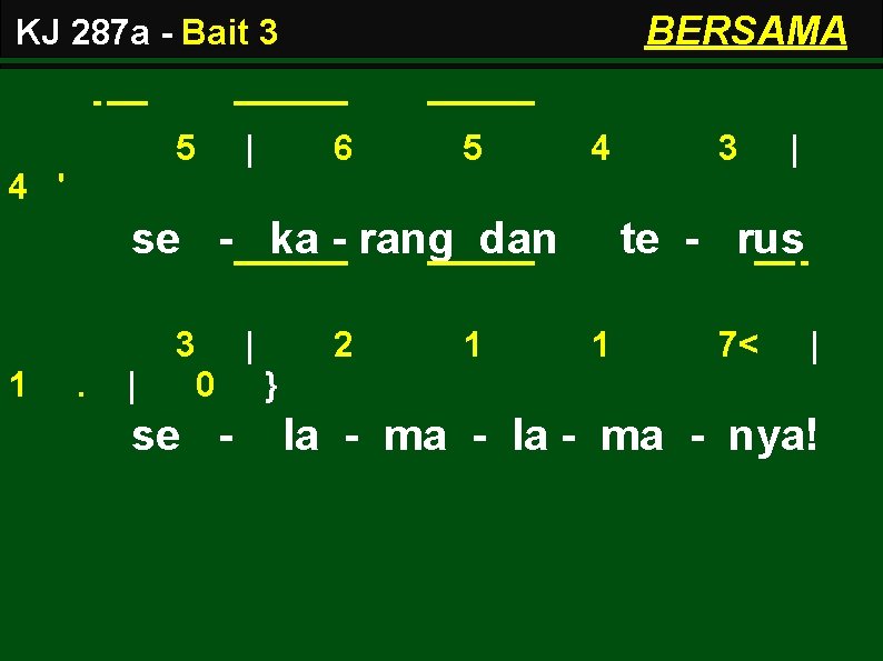BERSAMA KJ 287 a - Bait 3 5 | 6 5 4 3 |