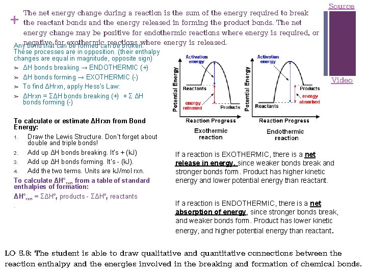 + The net energy change during a reaction is the sum of the energy