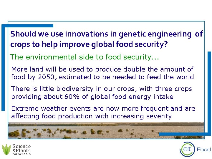 Should we use innovations in genetic engineering of crops to help improve global food
