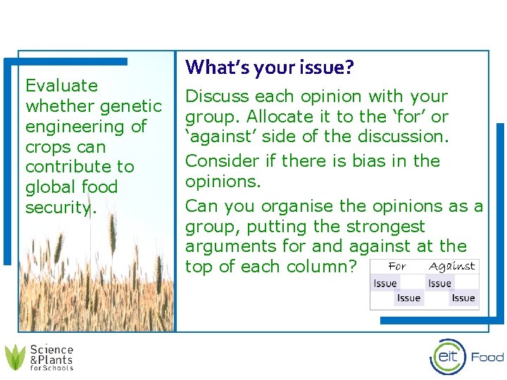 Evaluate whether genetic engineering of crops can contribute to global food security. What’s your