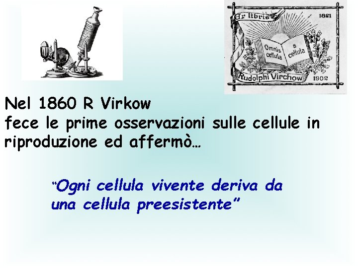 Nel 1860 R Virkow fece le prime osservazioni sulle cellule in riproduzione ed affermò…