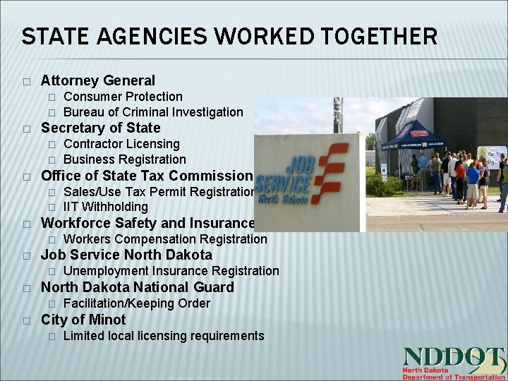 STATE AGENCIES WORKED TOGETHER � Attorney General � � � Secretary of State �