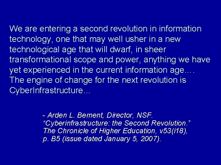 We are entering a second revolution in information technology, one that may well usher