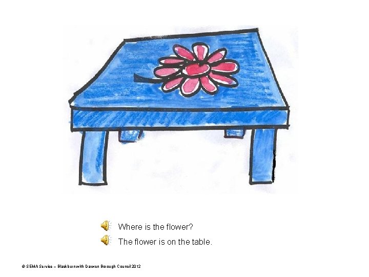 Where is the flower? The flower is on the table. © SEMA Service –