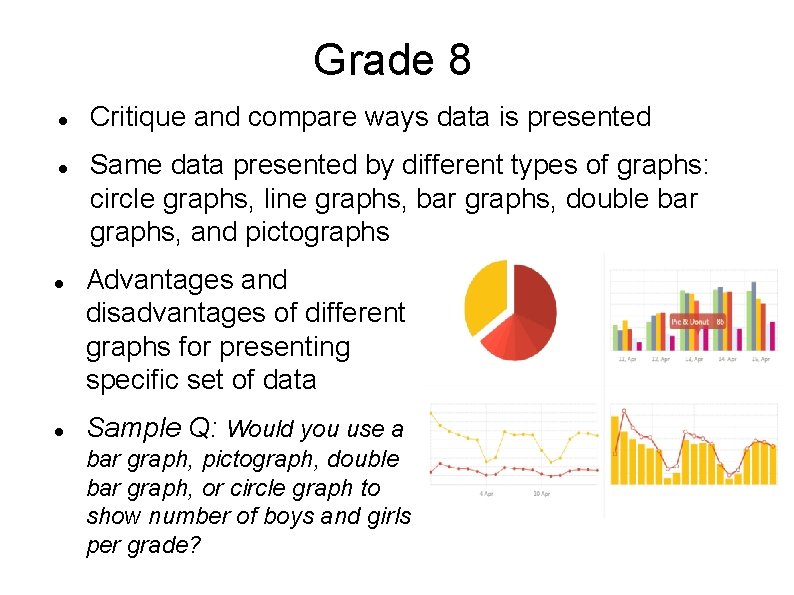 Grade 8 Critique and compare ways data is presented Same data presented by different