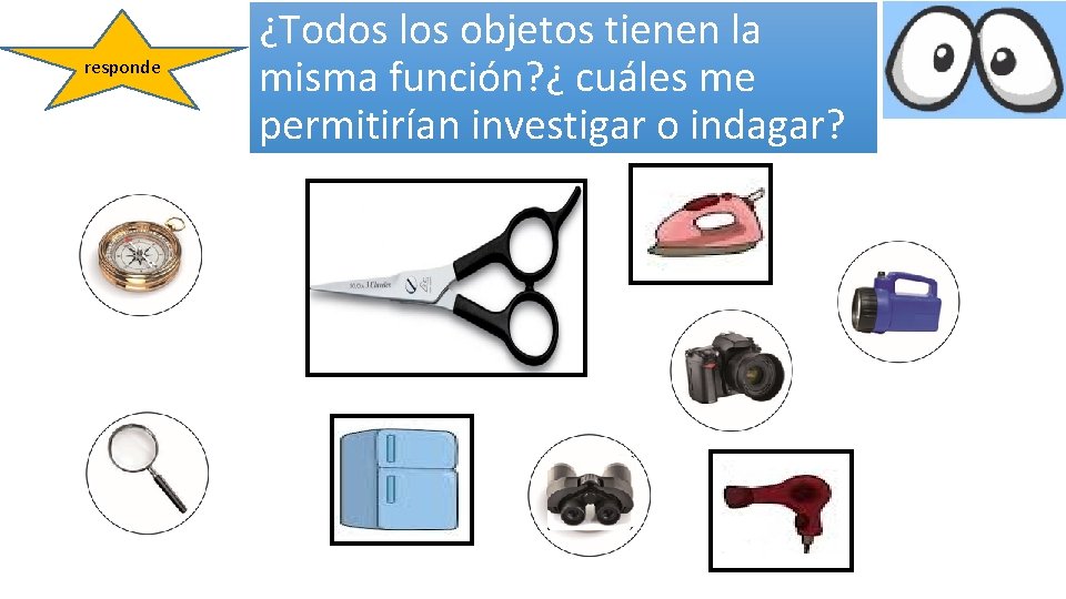 responde ¿Todos los objetos tienen la misma función? ¿ cuáles me permitirían investigar o