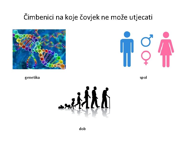 Čimbenici na koje čovjek ne može utjecati genetika spol dob 