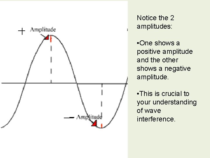 Notice the 2 amplitudes: • One shows a positive amplitude and the other shows