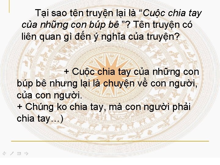 Tại sao tên truyện lại là “Cuộc chia tay của những con búp bê