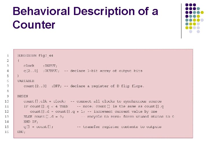 Behavioral Description of a Counter 