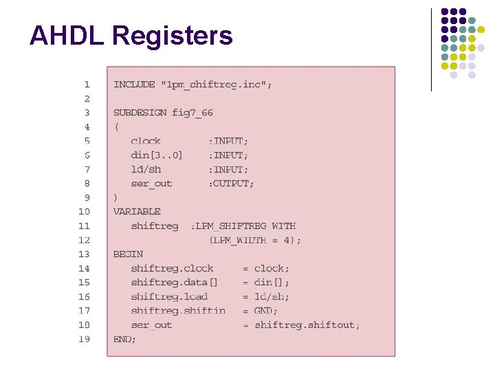 AHDL Registers 