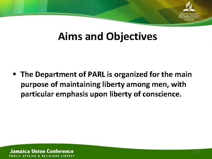 Aims and Objectives § The Department of PARL is organized for the main purpose